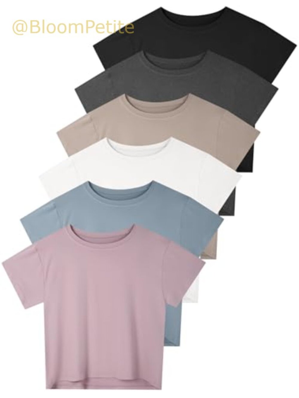 Women's Crop Top Short Sleeve Athletic Workout Loose Fit Crew Neck Tee